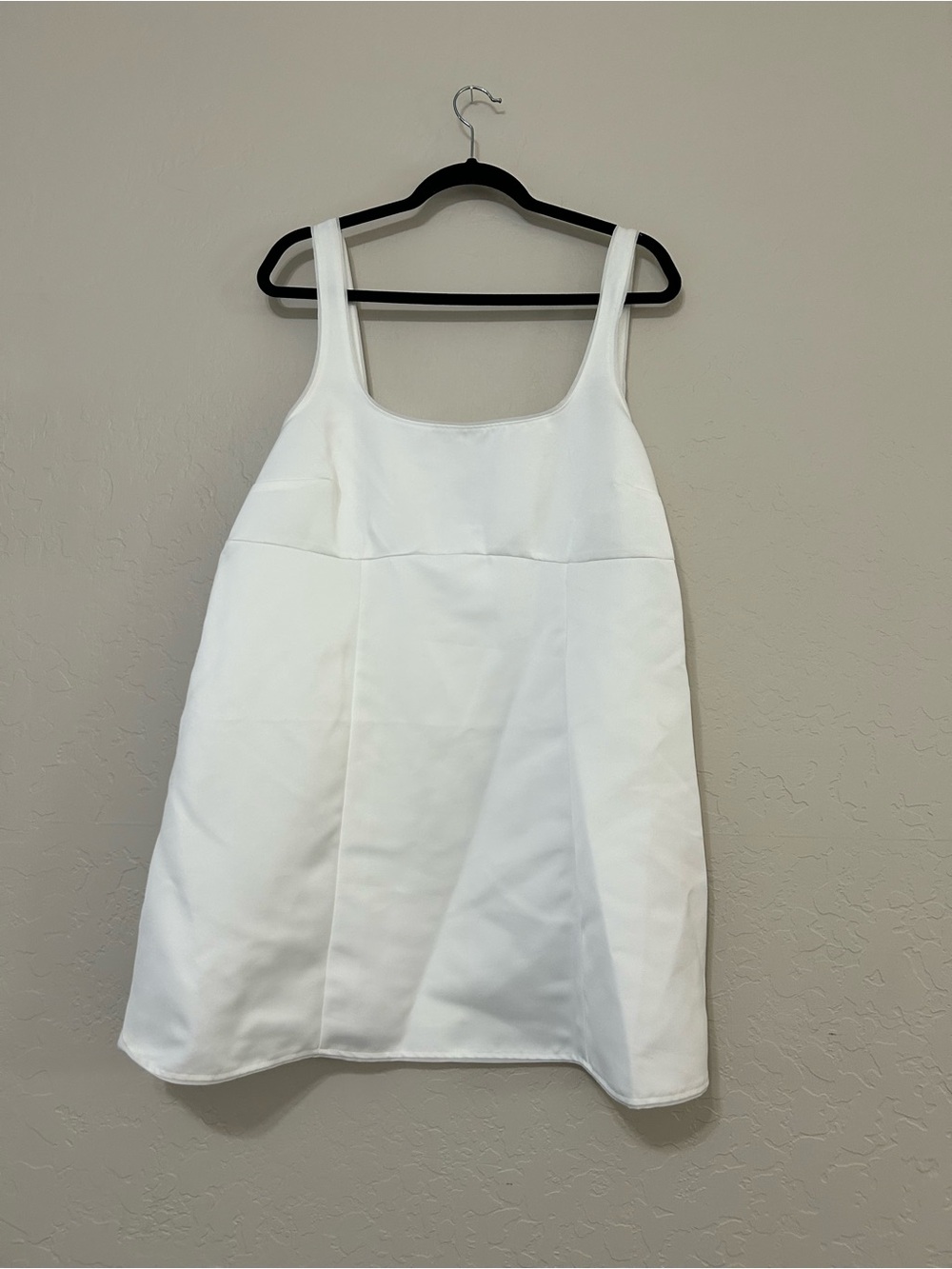 H&M White Square Neck Tank with Panel Seams